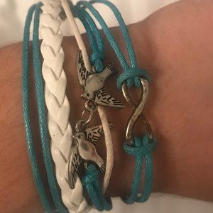 Blue and White Birds Bracelet